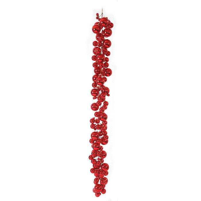 6' Plastic Mixed Reflective Ball Garland -Red (Pack of 2) - A-253014
