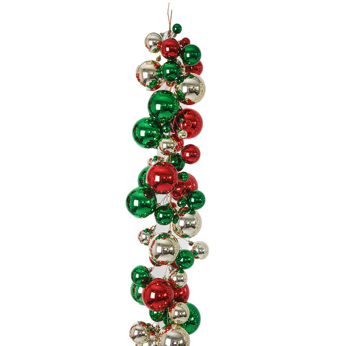 6' Plastic Mixed Reflective Ball Garland -Mixed Colors (Pack of 2) - A-253015