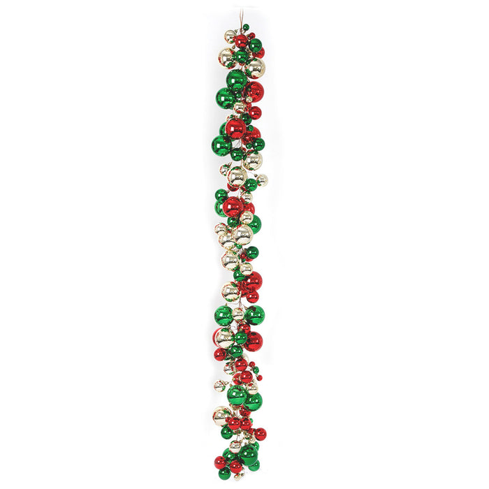 6' Plastic Mixed Reflective Ball Garland -Mixed Colors (Pack of 2) - A-253015