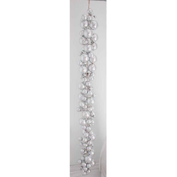 6' Plastic Mixed Reflective Ball Garland -Silver (Pack of 2) - A-253017