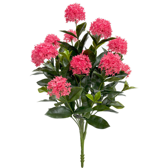 40" Outdoor UV-Proof Artificial Jungle Geranium Ixora Flower Bush -Beauty (Pack of 2) - A-253236