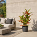 34" Outdoor UV-Proof Artificial Croton Leaf Plant -Pink/Green (Pack of 2) - A-253322