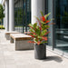 34" Outdoor UV-Proof Artificial Croton Leaf Plant -Pink/Green (Pack of 2) - A-253322
