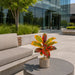 20" Outdoor UV-Proof Artificial Croton Leaf Plant -Gold/Red (Pack of 4) - A-253336