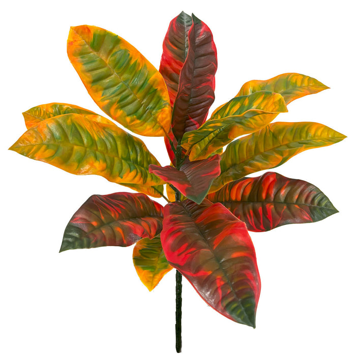 20" Outdoor UV-Proof Artificial Croton Leaf Plant -Gold/Red (Pack of 4) - A-253336