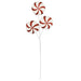 15" Glittered Artificial Candy Pick Stem -Red/White (Pack of 12) - A-253770