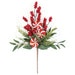 20" Artificial Mixed Berry, Leaf & Candy Stem -Red/White (Pack of 12) - A-253850