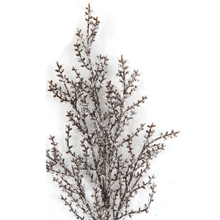 21" Iced Artificial Twig Stem -Brown/Clear (Pack of 12) - A-253954