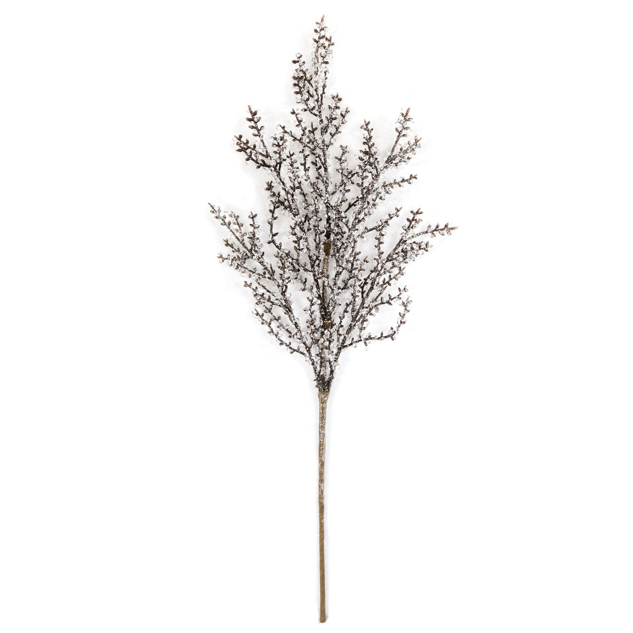 21" Iced Artificial Twig Stem -Brown/Clear (Pack of 12) - A-253954