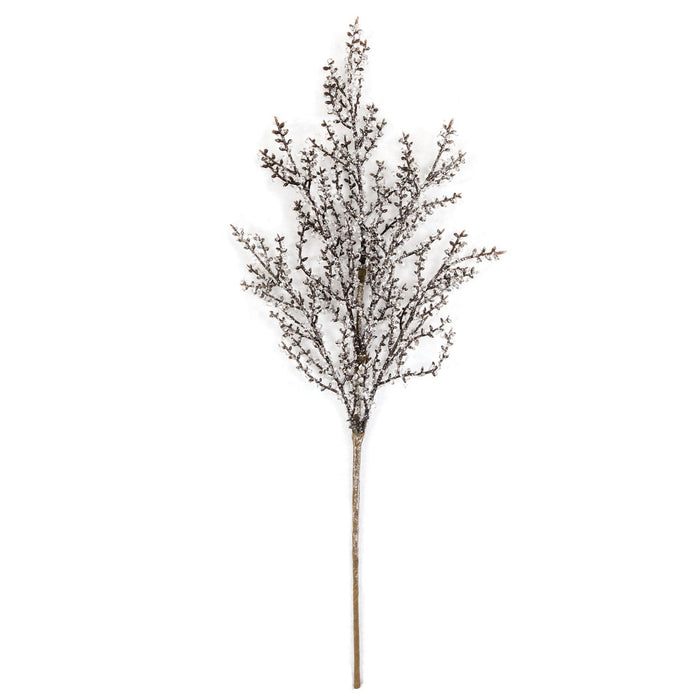 21" Iced Artificial Twig Stem -Brown/Clear (Pack of 12) - A-253954