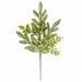 27" Glittered & Sequined Artificial Mixed Bay & Ruscus Leaf Stem -Green (Pack of 12) - A-260096