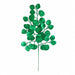 28" Glittered Artificial Silver Dollar Eucalyptus Leaf Stem -Green (Pack of 24) - A-260223