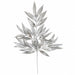30" Glittered Metallic Artificial Willow Leaf Stem -Silver (Pack of 12) - A-260241