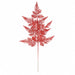 29" Glittered Artificial Lace Fern Leaf Stem -Red (Pack of 24) - A-260270