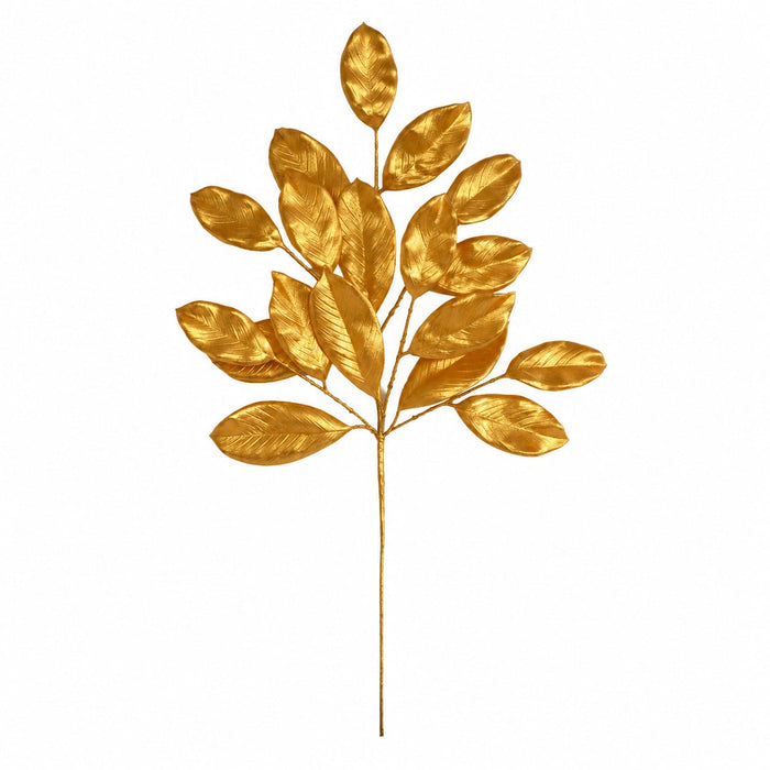 28" Pearlescent Artificial Magnolia Leaf Stem -Dark Gold (Pack of 24) - A-260281