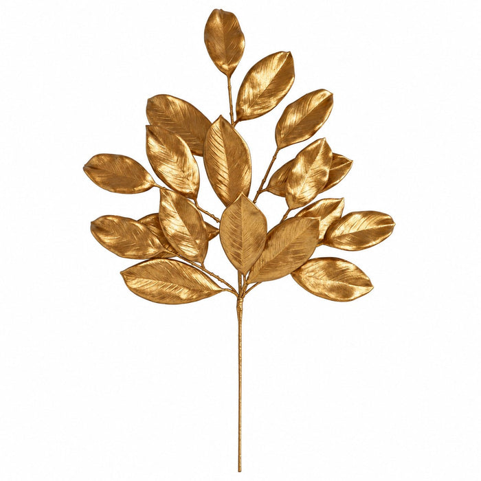 28" Pearlescent Artificial Magnolia Leaf Stem -Bronze/Iridescent (Pack of 24) - A-260288