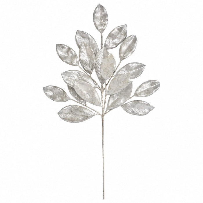 28" Pearlescent Artificial Magnolia Leaf Stem -White (Pack of 24) - A-260289