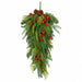 32"Hx16"W Outdoor UV-Resistant Soft-Touch Artificial Mixed Pine, Pinecone & Berry Teardrop Swag -Green/Red (Pack of 2) - A-260320