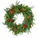 30" Outdoor UV-Resistant PE Soft-Touch Artificial Mixed Pine, Pinecone & Berry Wreath -Green/Red - A-260340