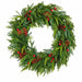 34" Outdoor UV-Resistant PE Soft-Touch Artificial Mixed Pine, Pinecone & Berry Wreath -Green/Red - A-260350