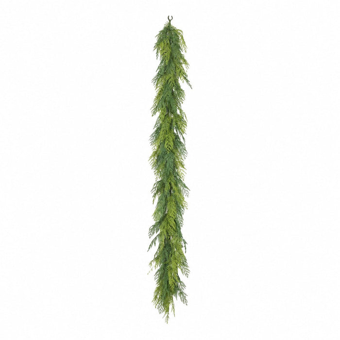 6'Lx8"W Outdoor UV-Resistant PE Artificial Mixed Cedar Garland -Green (Pack of 4) - A-260430