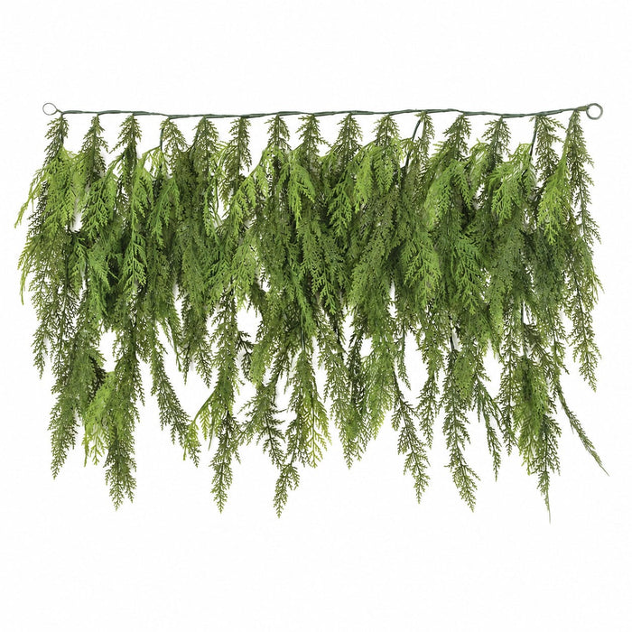3' Outdoor UV-Resistant Artificial Hanging Cypress Garland -Green (Pack of 2) - A-260460