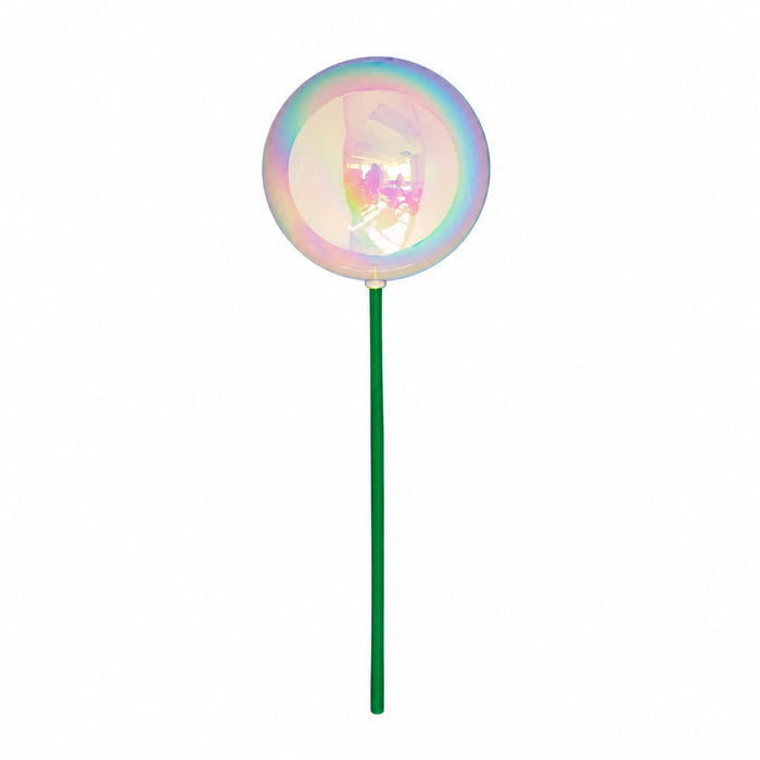 12" Iridescent Ball Stem -White (Pack of 24) - A-261044