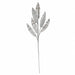 29" Glittered Metallic Artificial Leaf Stem -Silver (Pack of 24) - A-261120