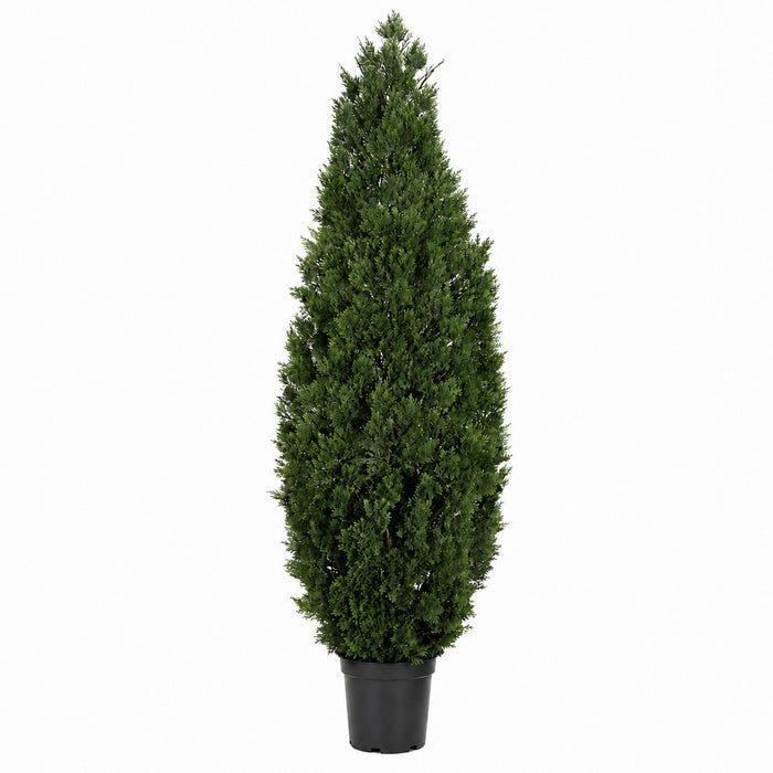 4' Outdoor UV-Proof Artificial Cedar Cone-Shaped Artificial Topiary Tree w/Pot -Green - A84184
