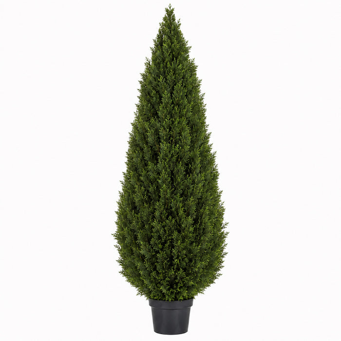 6' Outdoor UV-Proof Artificial Cedar Cone-Shaped Artificial Topiary Tree w/Pot -Green - A84186