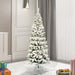 4'6"Hx26"W Flocked Pencil Pacific Pine Artificial Christmas Tree, Unlit -White - A100345