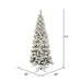 4'6"Hx26"W Flocked Pencil Pacific Pine Artificial Christmas Tree, LED Pre-Lit -White - A100346LED