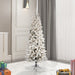 4'6"Hx26"W Flocked Pencil Pacific Pine Artificial Christmas Tree, LED Pre-Lit -White - A100346LED