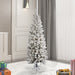 4'6"Hx26"W Flocked Pencil Pacific Pine Artificial Christmas Tree, LED Pre-Lit (Multicolor) -White - A100347LED