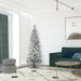 6'6"Hx32"W Flocked Pencil Pacific Pine Artificial Christmas Tree, Unlit -White - A100365
