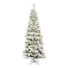 6'6"Hx32"W Flocked Pencil Pacific Pine Artificial Christmas Tree, Unlit -White - A100365
