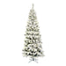 4'6"Hx26"W Flocked Pencil Pacific Pine Artificial Christmas Tree, Unlit -White - A100345