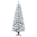 9'6"Hx44"W Flocked Pencil Pacific Pine Artificial Christmas Tree, LED Pre-Lit -White - A100386LED