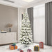 8'6"Hx40"W Flocked Pencil Pacific Pine Artificial Christmas Tree, Unlit -White - A100380