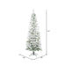 8'6"Hx40"W Flocked Pencil Pacific Pine Artificial Christmas Tree, LED Pre-Lit -White - A100381LED