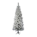 9'6"Hx44"W Flocked Pencil Pacific Pine Artificial Christmas Tree, Unlit -White - A100385