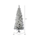 9'6"Hx44"W Flocked Pencil Pacific Pine Artificial Christmas Tree, Unlit -White - A100385