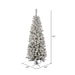 9'6"Hx44"W Flocked Pencil Pacific Pine Artificial Christmas Tree, LED Pre-Lit (Multicolor) -White - A100387LED
