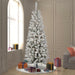 9'6"Hx44"W Flocked Pencil Pacific Pine Artificial Christmas Tree, LED Pre-Lit (Multicolor) -White - A100387LED
