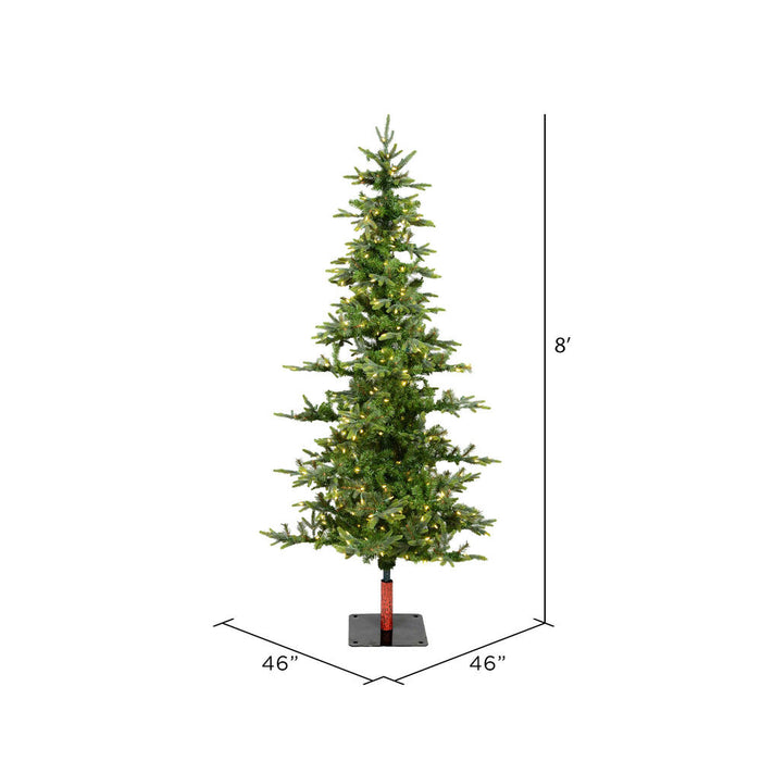 8'Hx46"W Shawnee Fir Artificial Christmas Tree, LED Pre-Lit -Green - A101881LED