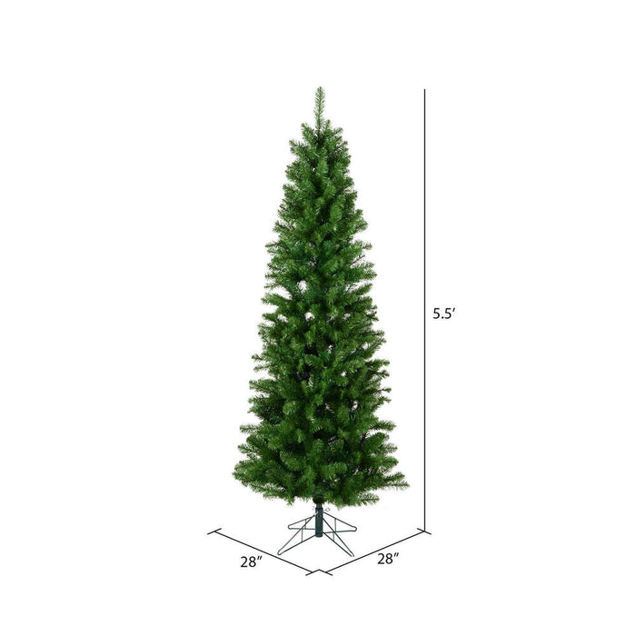 5'6"Hx28"W Slim Salem Pine Artificial Christmas Tree, Unlit -Green - A103055