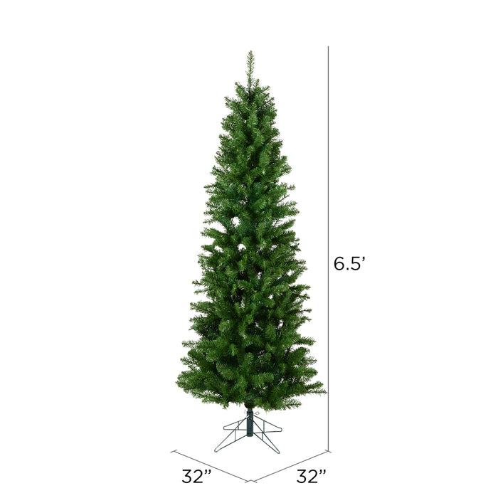 6'6"Hx32"W Slim Salem Pine Artificial Christmas Tree, Unlit -Green - A103065