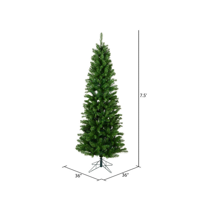 7'6"Hx36"W Slim Salem Pine Artificial Christmas Tree, Unlit -Green - A103075