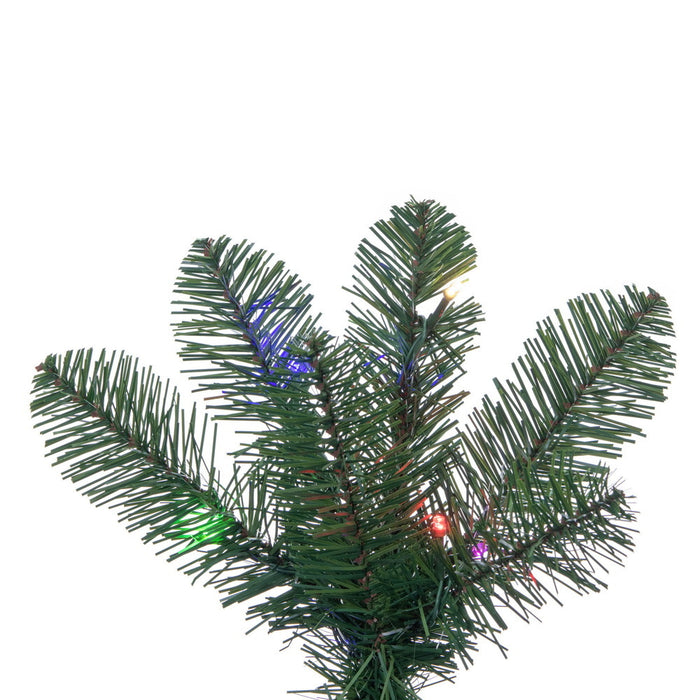 8'6"Hx40"W Slim Salem Pine Artificial Christmas Tree, Micro LED Pre-Lit (Multi-Mode) -Green - A103083LEDCC