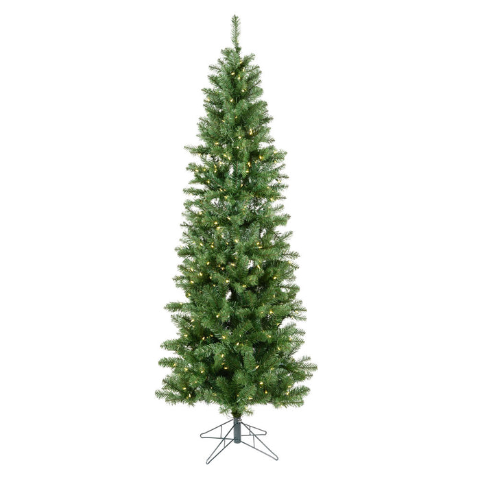 9'6"Hx44"W Slim Salem Pine Artificial Christmas Tree, LED Pre-Lit -Green - A103086LED